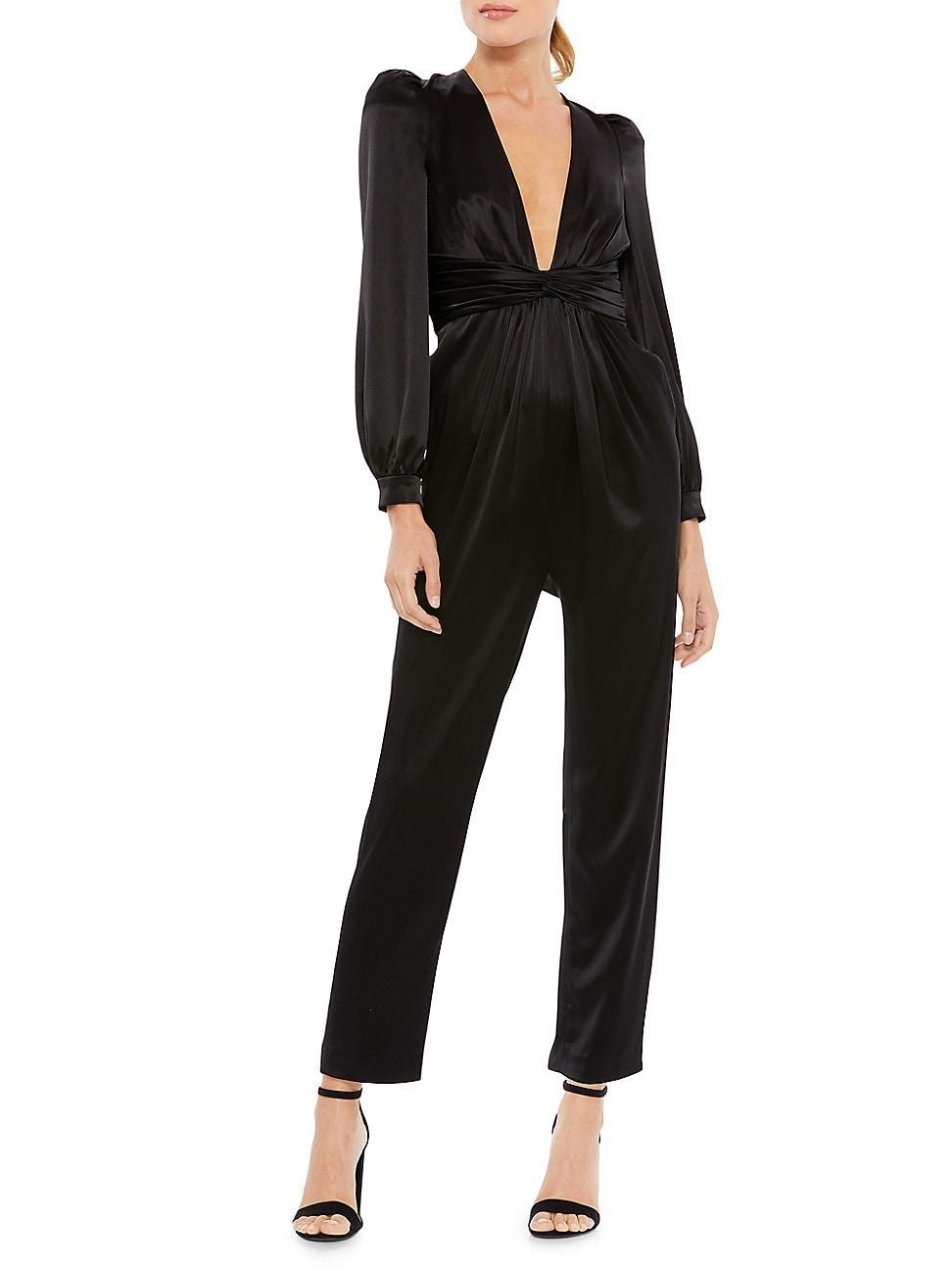 Womens Ieena Satin Long-Sleeve Jumpsuit Product Image