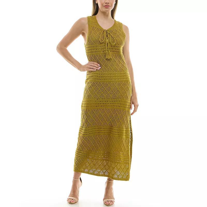 Womens Taylor Crochet Tie Neck Dress Product Image