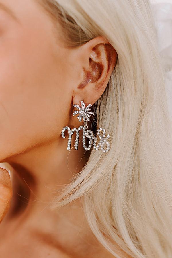 Mrs. Rhinestone Earrings In Silver Product Image