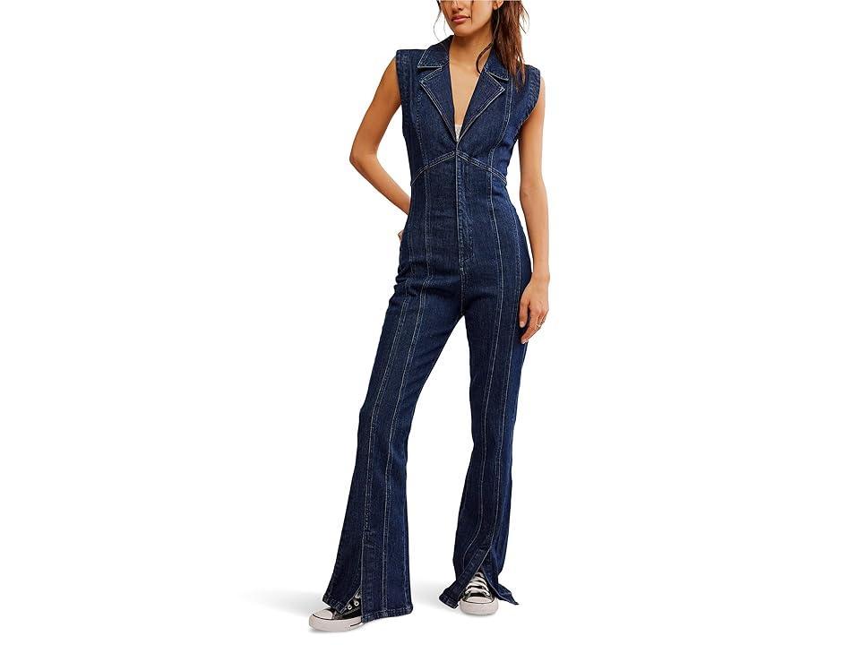 Free People Crvy Ring The Alarm One-Piece (Siren) Women's Jeans Product Image