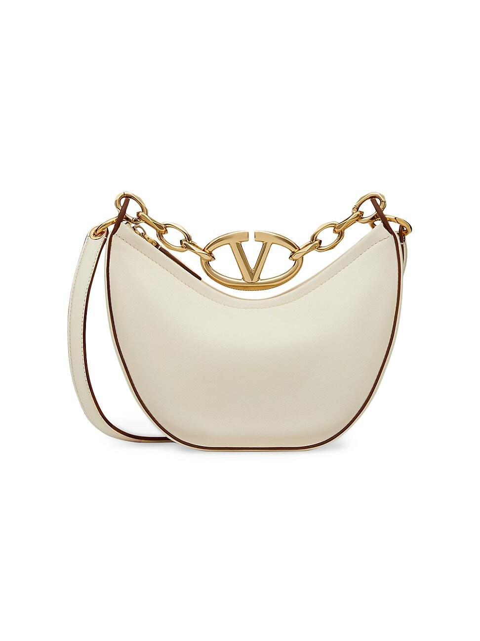 Womens VLogo Moon Mini Hobo Bag in Nappa Leather Product Image