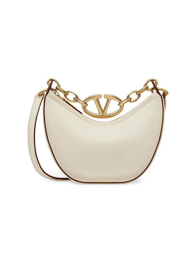 Womens VLogo Moon Mini Hobo Bag in Nappa Leather Product Image