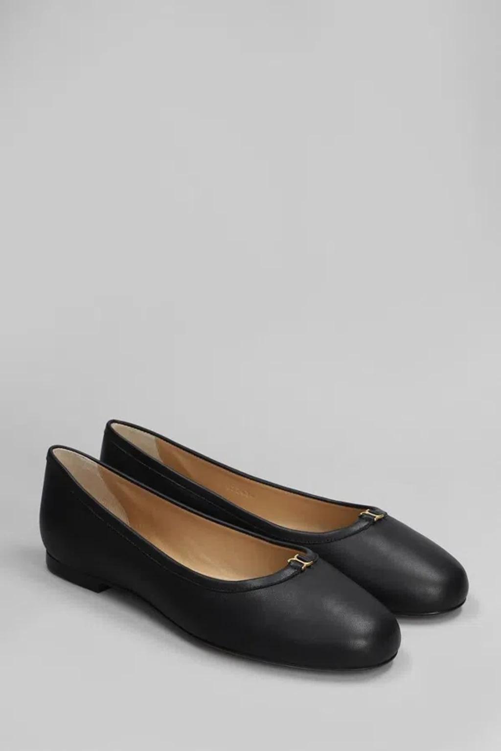 Marcie Leather Ballet Flats In Black Product Image