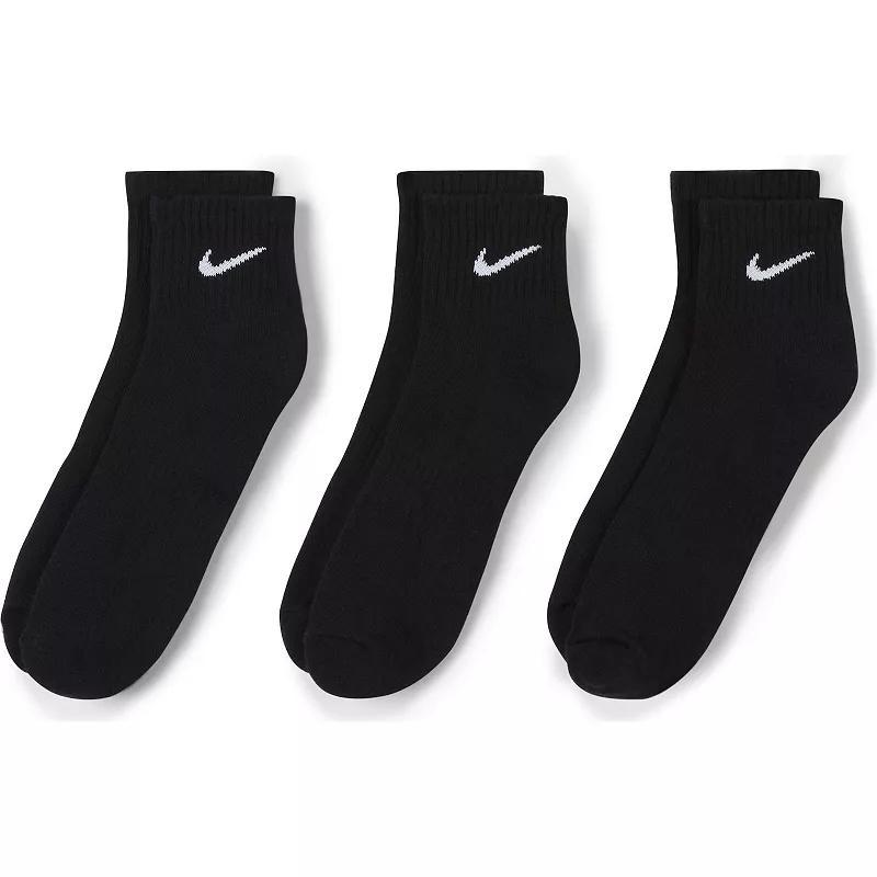 Womens - Nike Mid Ankle 3 Pack Socks - Black/White Product Image