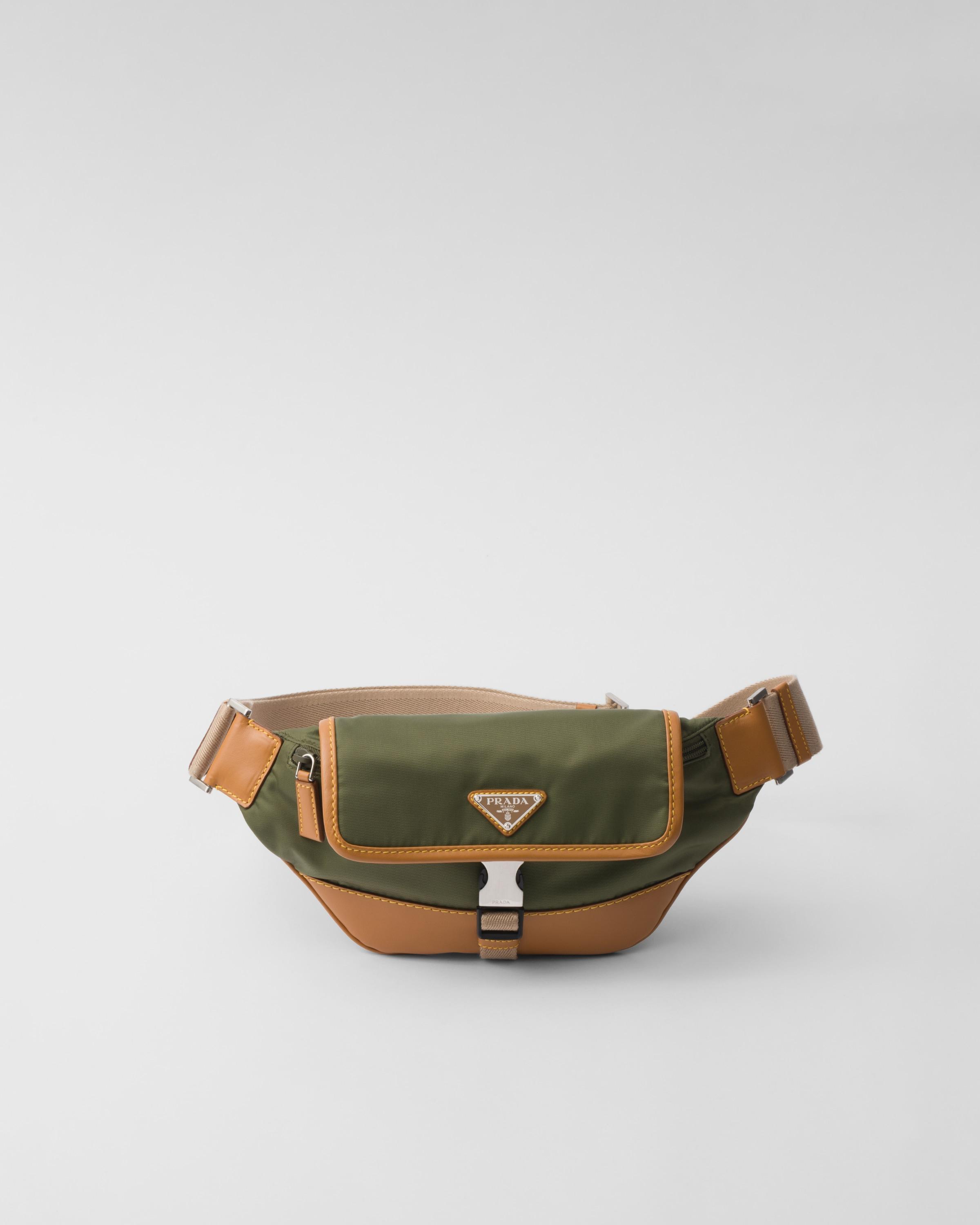 Re-Nylon and leather shoulder bag Product Image