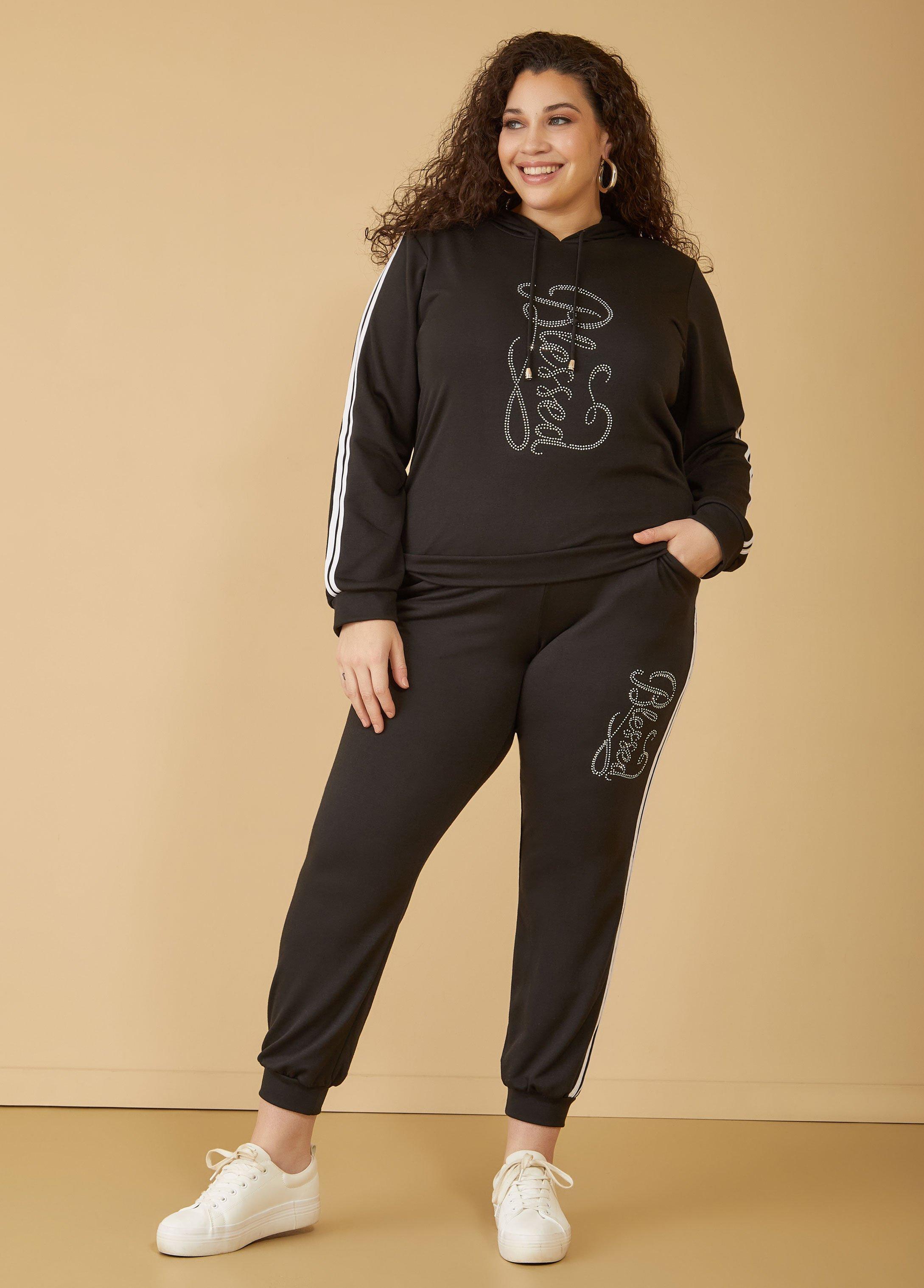 Plus Size Blessed Crystal Joggers Ashley Stewart Product Image