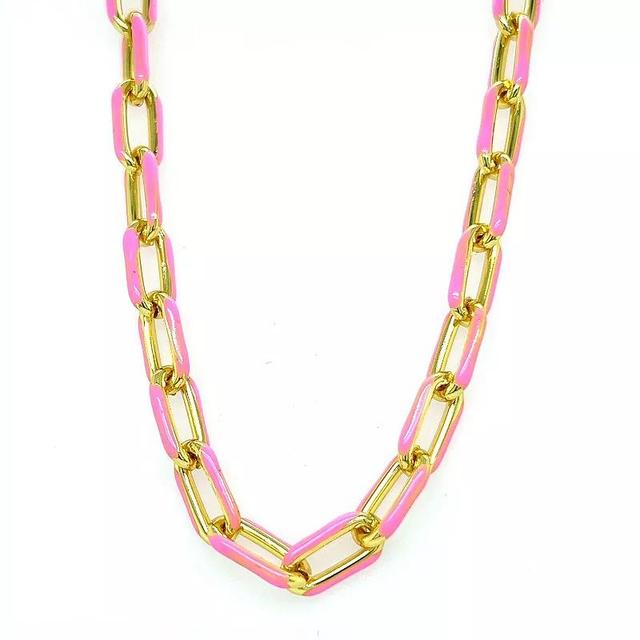 Juvell 18k Gold Plated Pink Accent Necklace, Womens, Two Tone Product Image