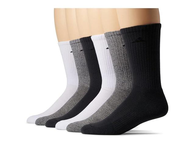 Mens adidas 6-pack Athletic Cushioned Crew Socks White Product Image