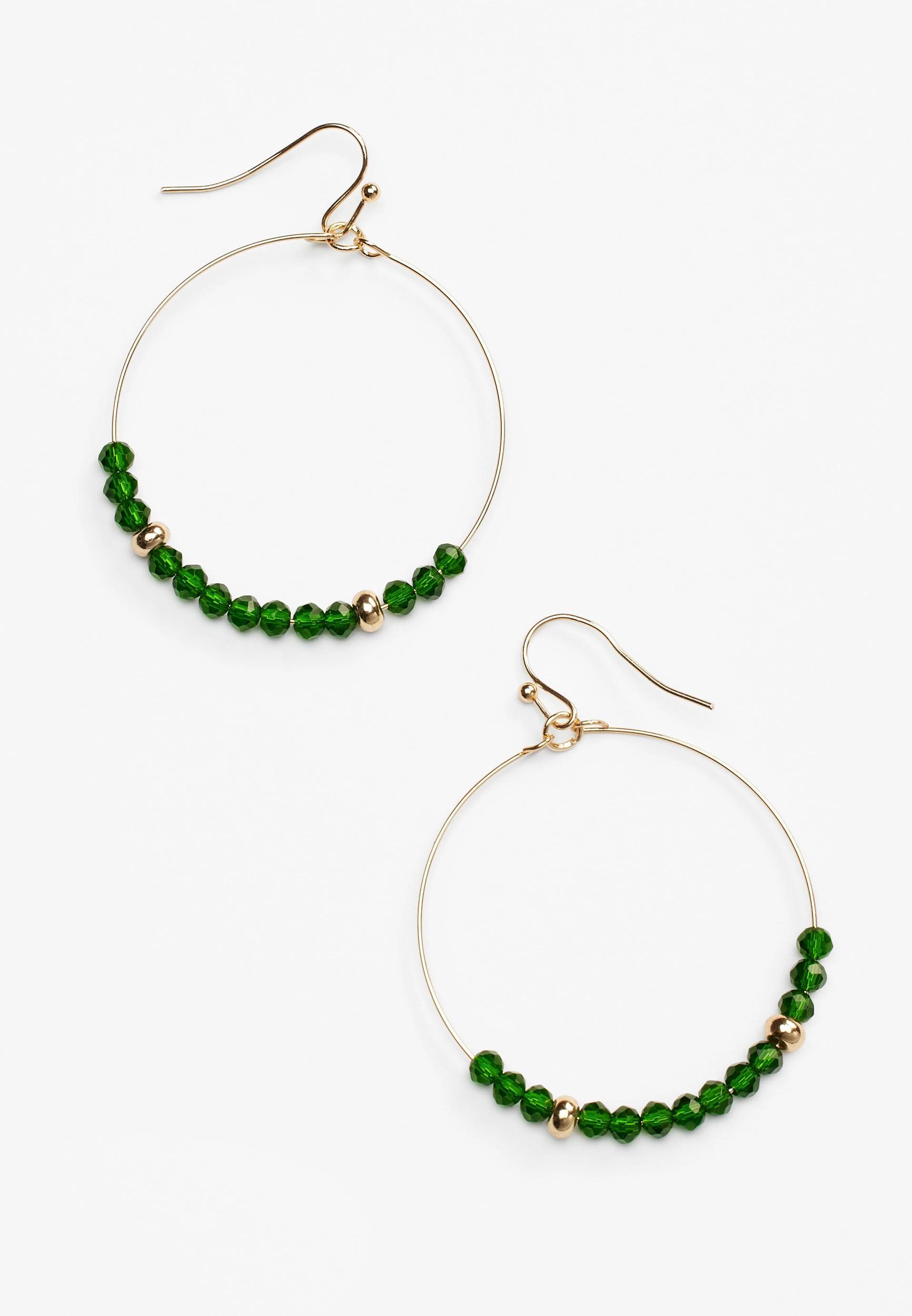 Beaded Hoop Earrings Product Image