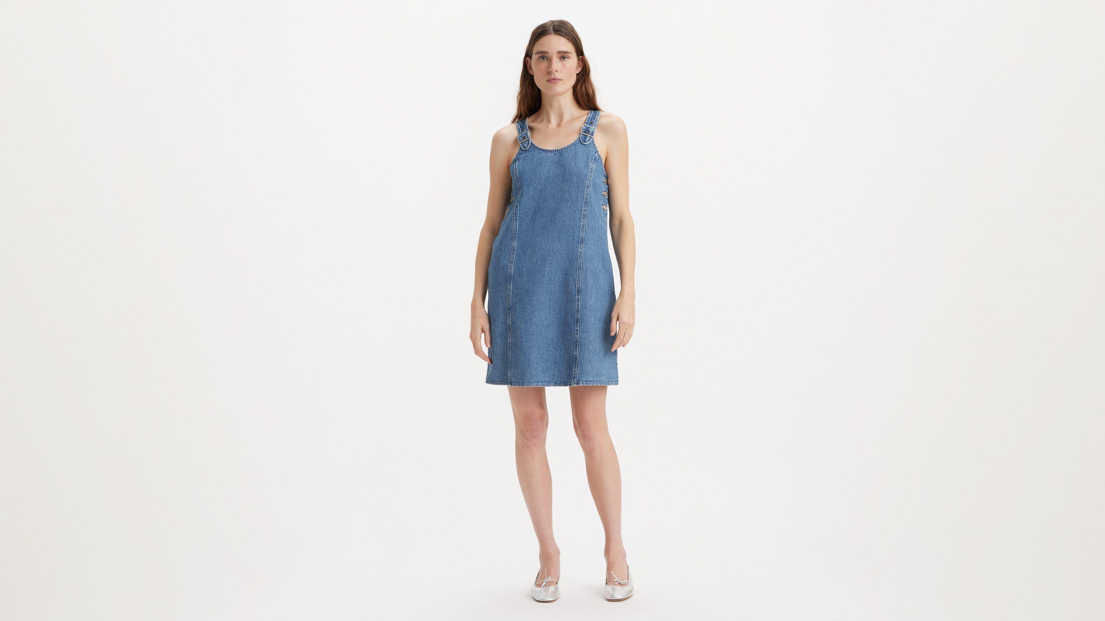 Aly Denim Jumper Dress Product Image