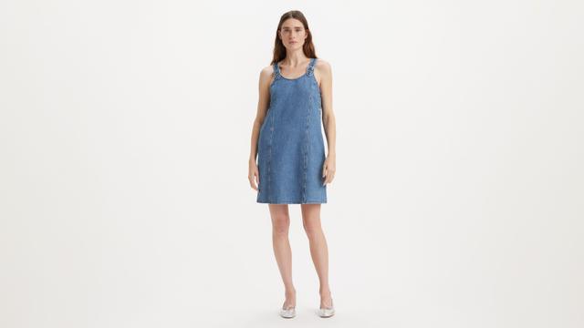 Aly Denim Jumper Dress Product Image