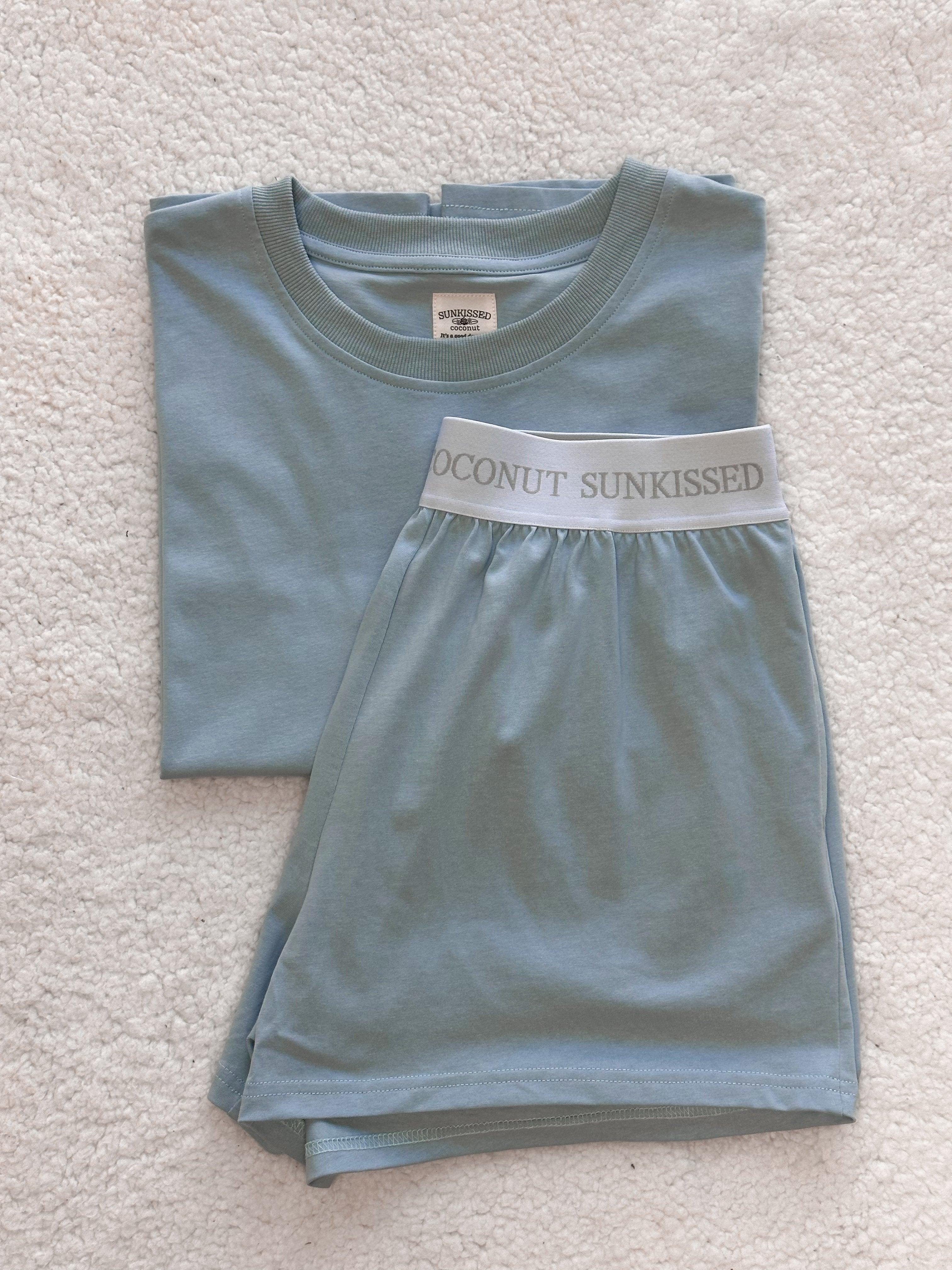 Coastal Blue Basic Watercolor Embroider Tee Product Image