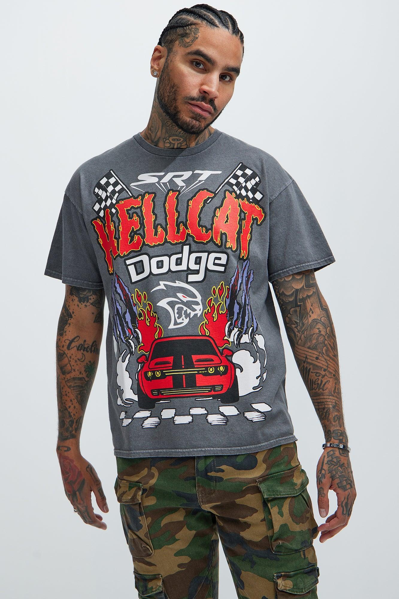 Dodge Hellcat American Muscle Short Sleeve Tee - Charcoal Product Image