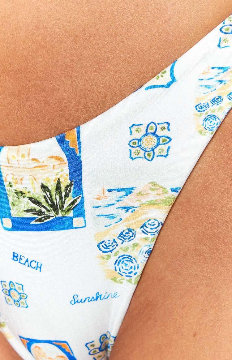 9.0 Swim White Italia Print Bianca Bikini Bottoms Product Image