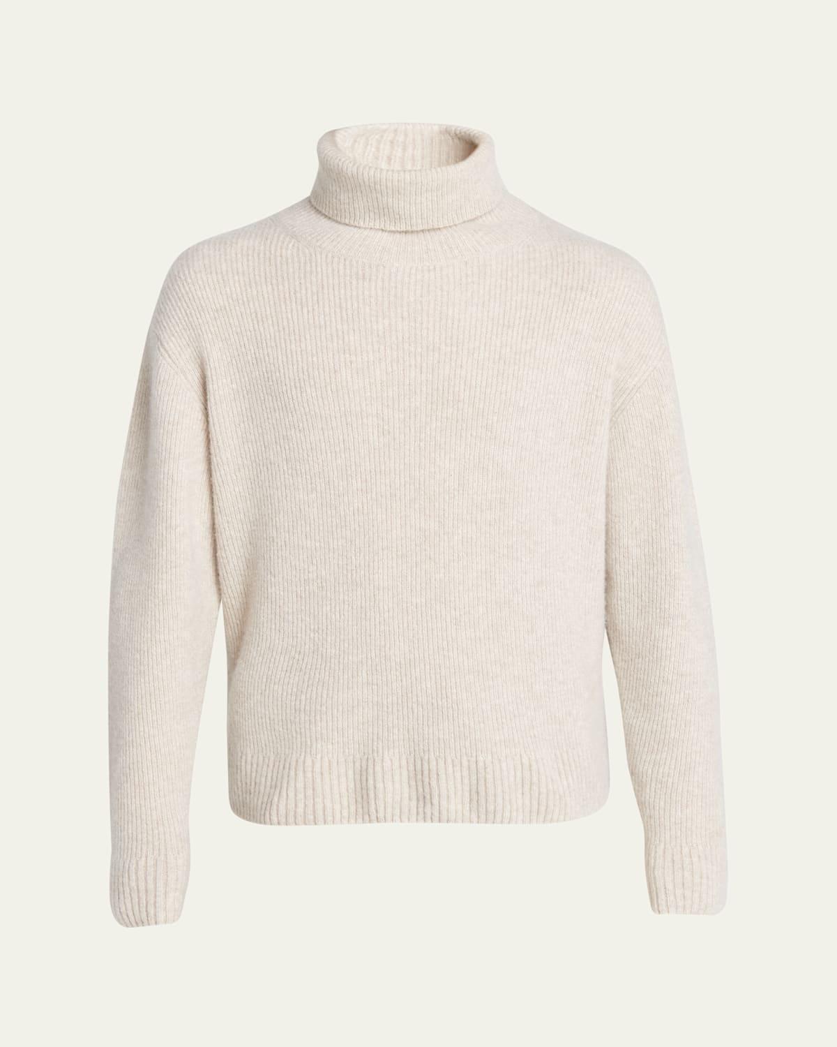 Mens Brushed Cashmere Rolled Turtleneck Sweater Product Image