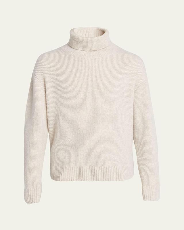 Mens Brushed Cashmere Rolled Turtleneck Sweater Product Image