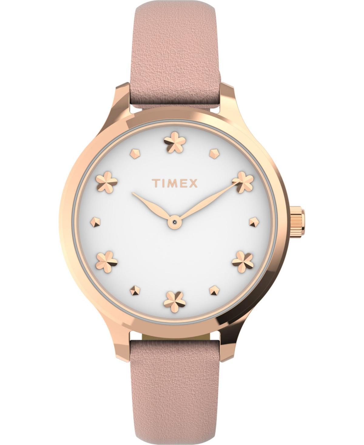 Timex Womens Peyton Pink Leather Strap Watch 36mm Product Image