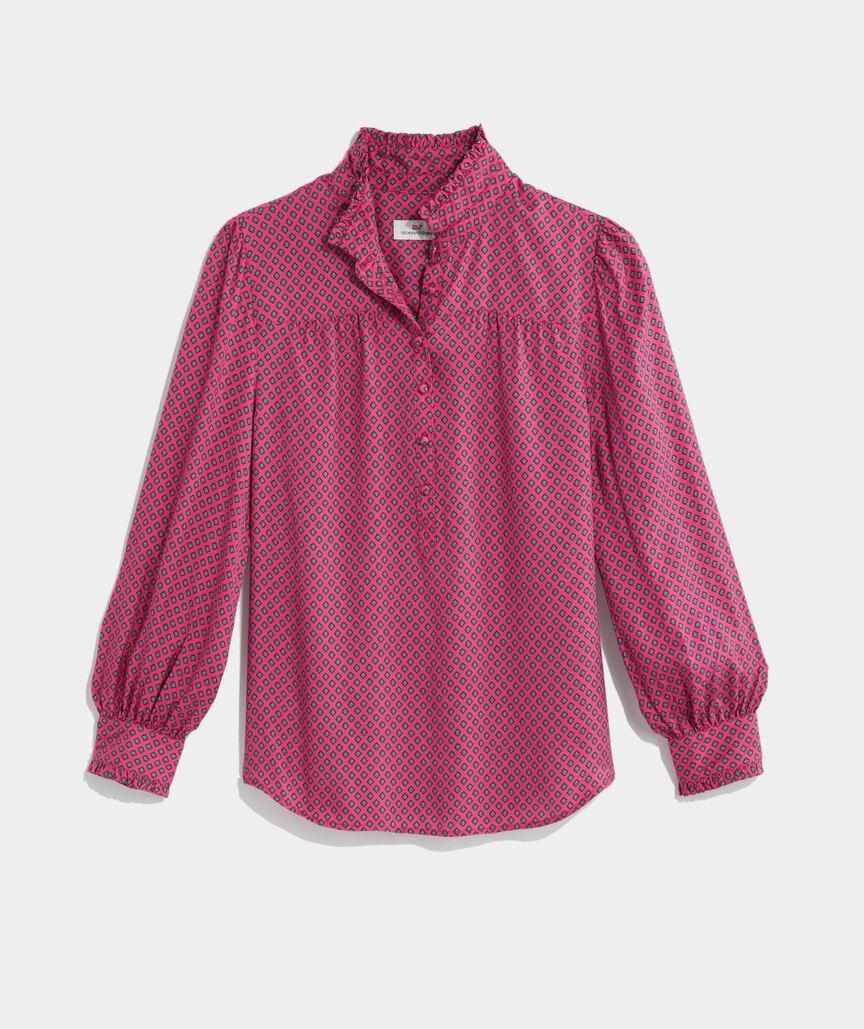 Silk Twill Ruffle Collar Popover Product Image