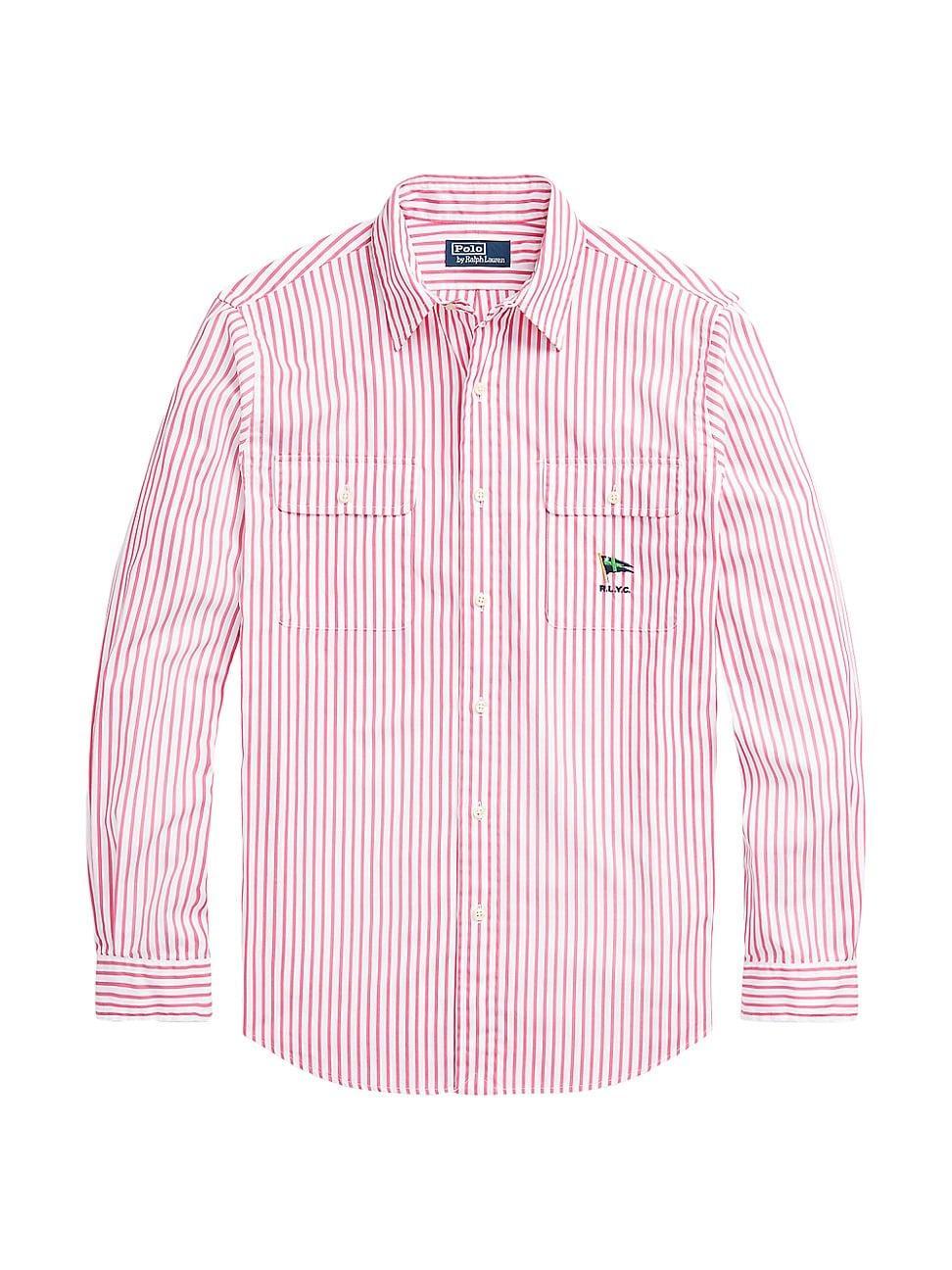 Mens Striped Long-Sleeve Sport Shirt Product Image