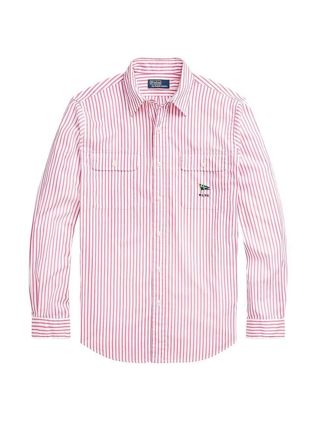 Mens Striped Long-Sleeve Sport Shirt Product Image