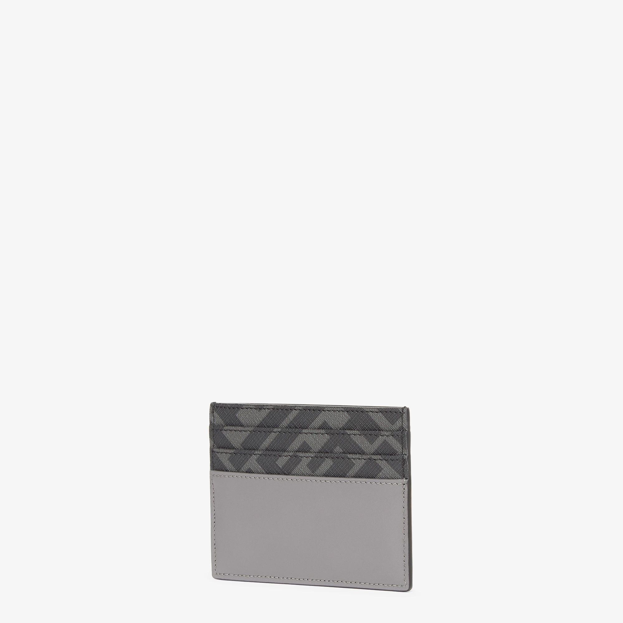 FF Squared Card HolderGray leather and black FF canvas card holder Product Image