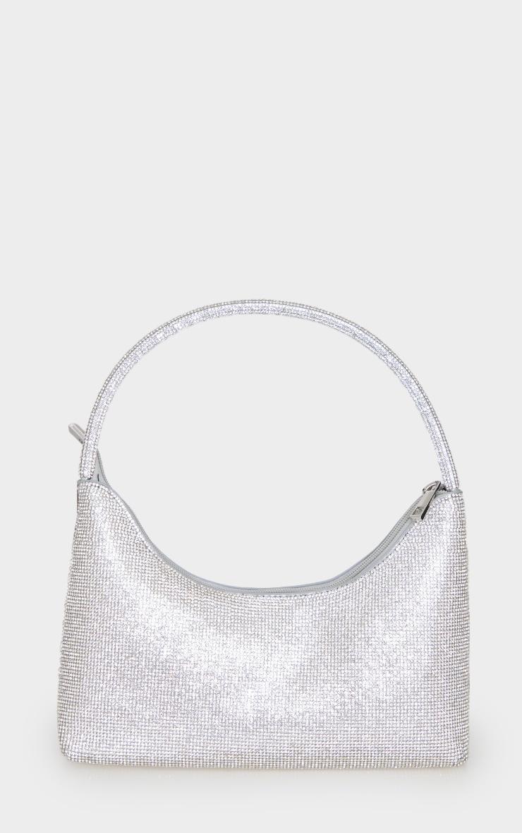 Silver All Over Diamante Shoulder Bag Product Image