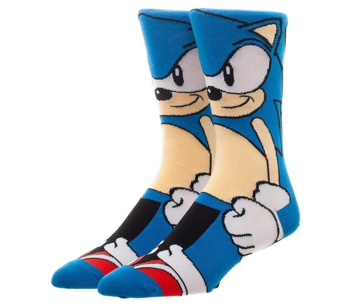 Mens Sonic the Hedgehog Crew Socks, Multicolor Product Image