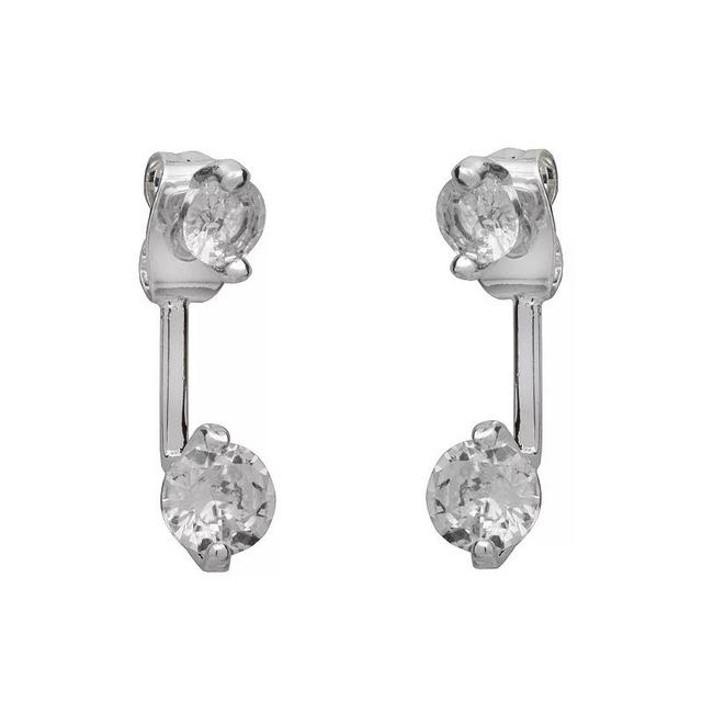 Emberly Silver Tone Backpost Lor Earrings, Womens, Clear Product Image