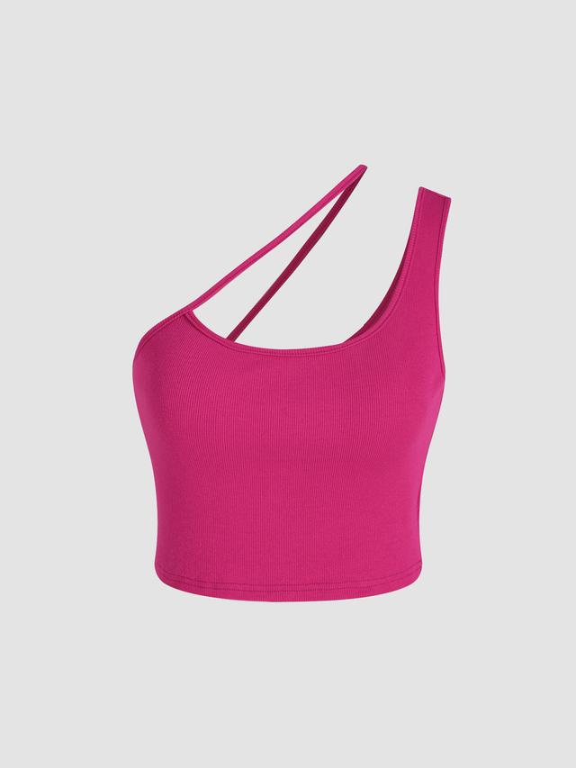 Asymmetrical Neck Crop Top Product Image