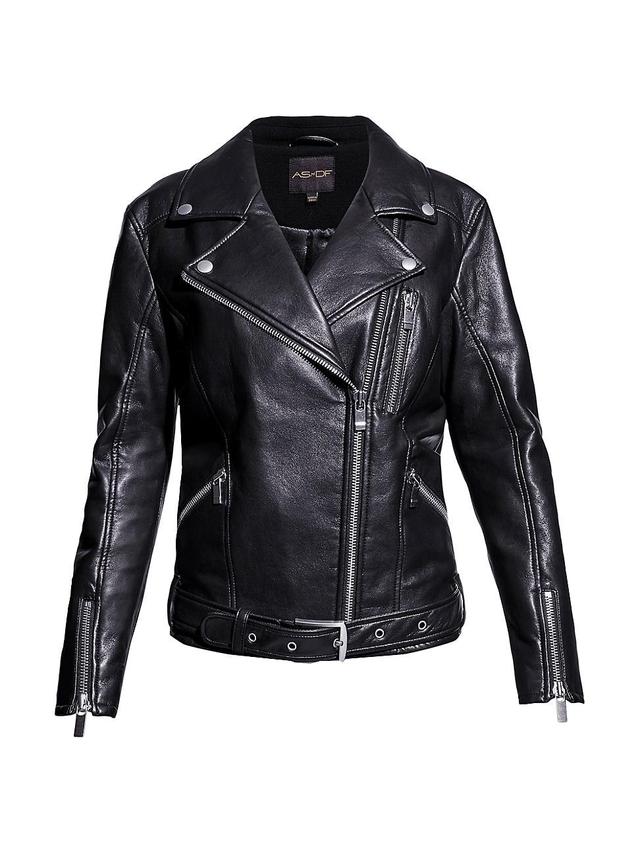 Womens Brando Recycled Leather Boyfriend Jacket Product Image