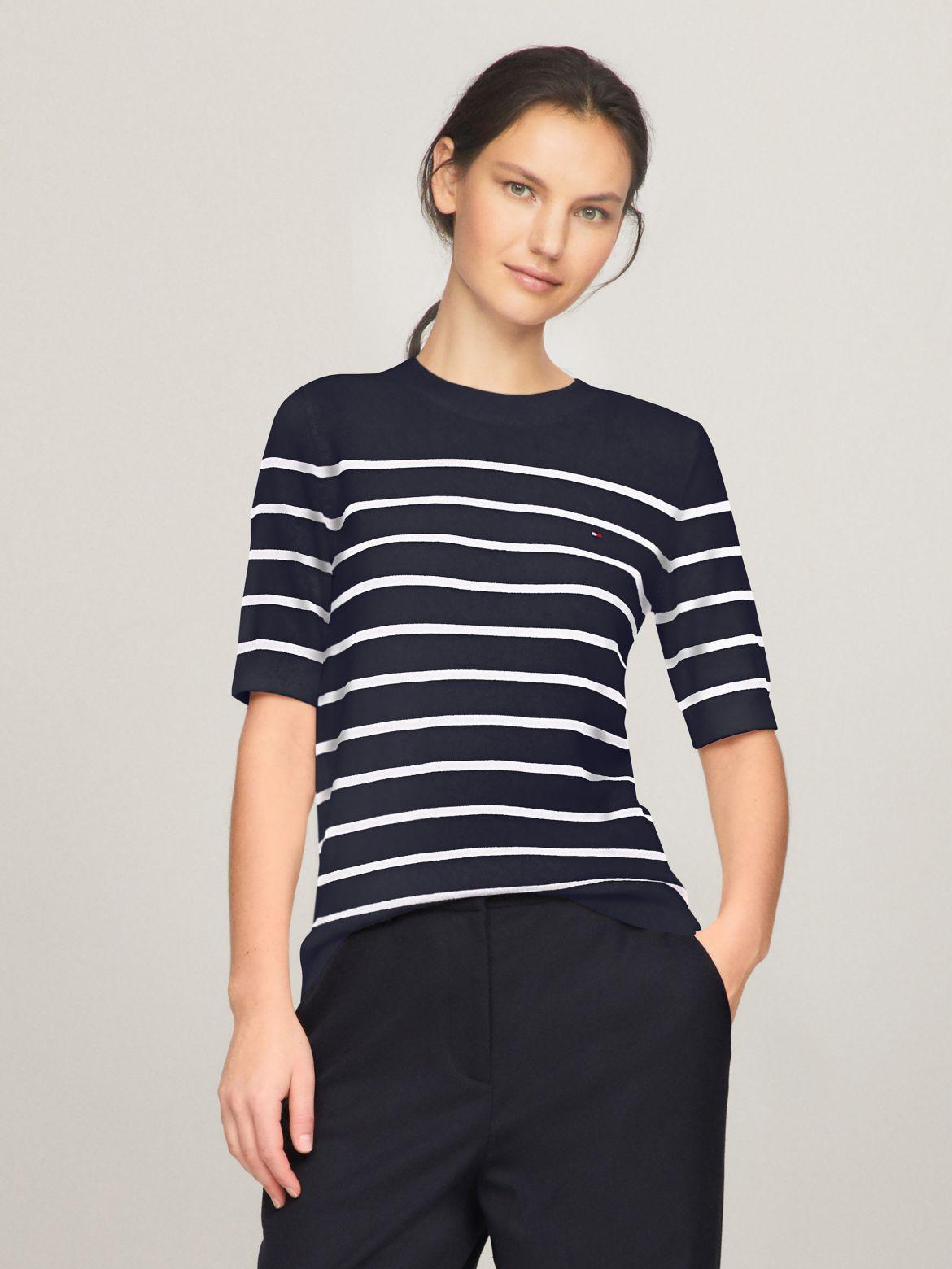 Tommy Hilfiger Women's Short-Sleeve Stripe Sweater product image