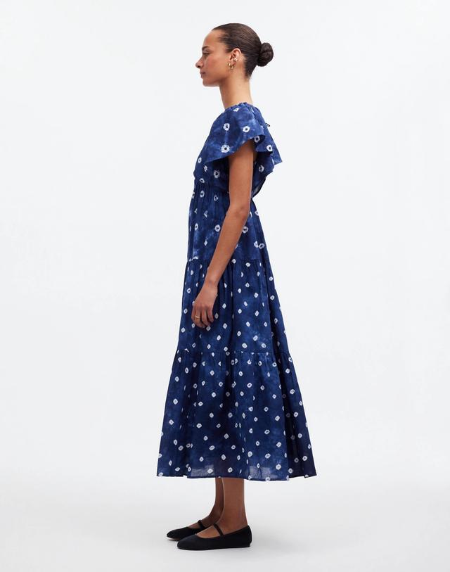 Tie-Back Tiered Midi Dress in Shibori Product Image