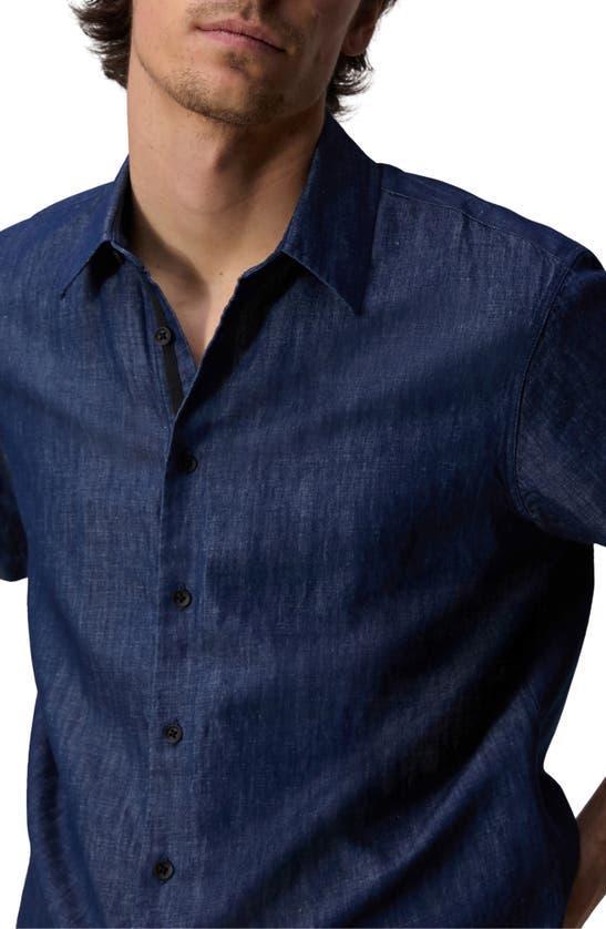 RAG & BONE Men's Dalton Linen Denim Shirt In Darkindg Product Image