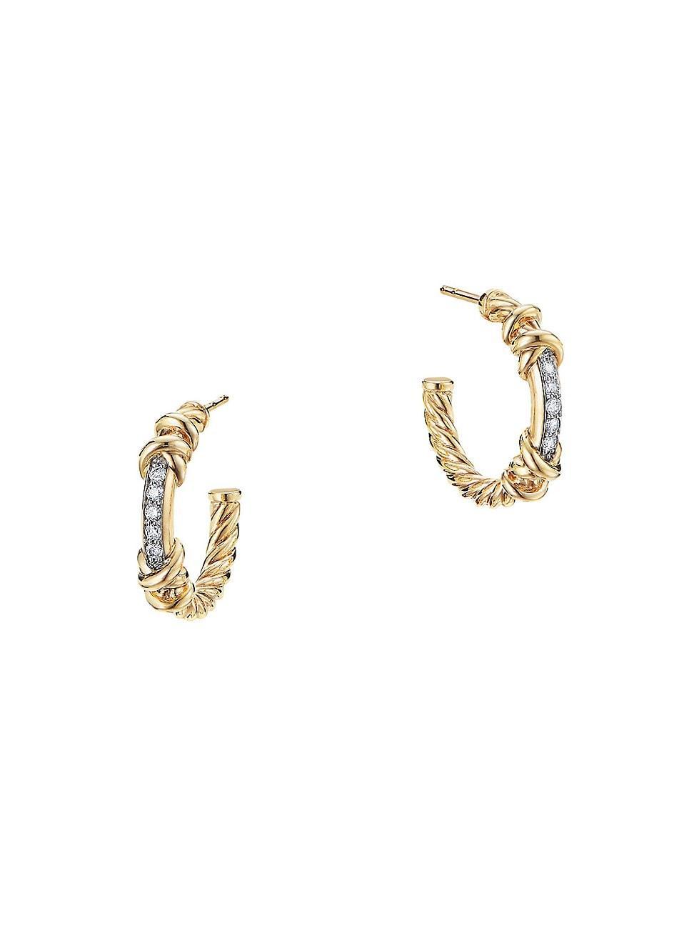 Womens Helena Hoop Earrings In 18K Yellow Gold With Diamonds Product Image