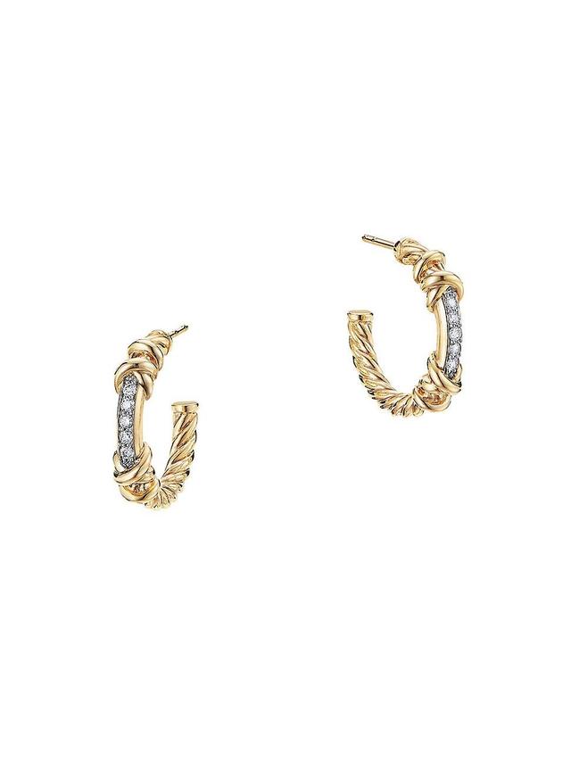 Womens Helena Hoop Earrings In 18K Yellow Gold With Diamonds Product Image