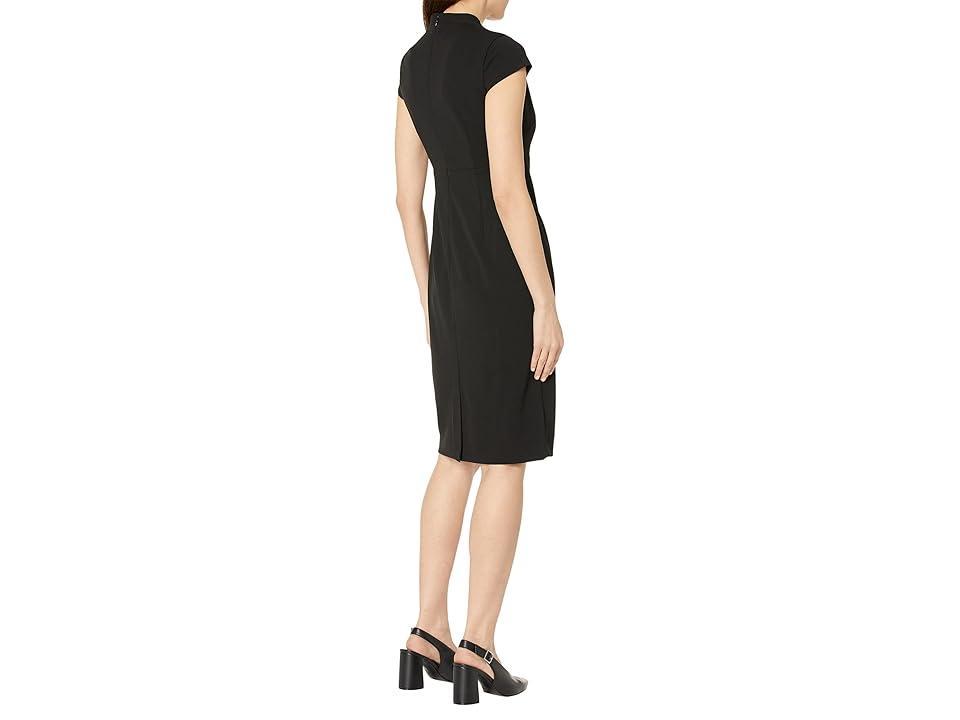 Calvin Klein Cap Sleeve V-Neck Scuba Crepe Sheath Women's Dress Product Image