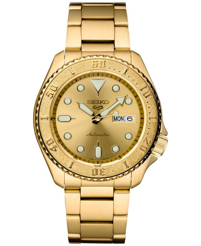 Seiko Mens Automatic 5 Sports Gold-Tone Stainless Steel Bracelet Watch 43mm Product Image