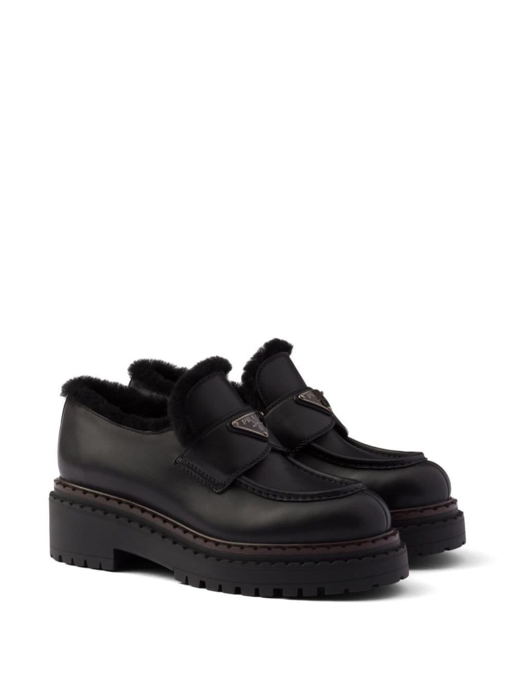 shearling leather loafers Product Image