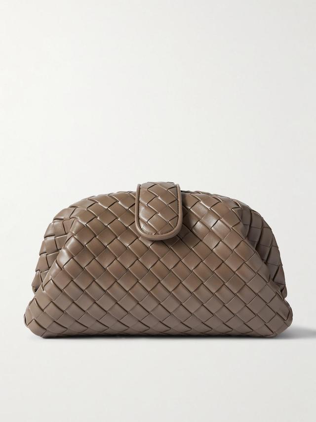 BOTTEGA VENETA Lauren 1980 Teen Small Intrecciato Leather Clutch In Brown Product Image