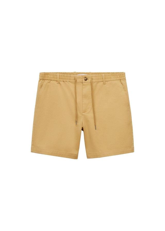 MANGO MAN - Cotton shorts with drawstring mustardMen Product Image