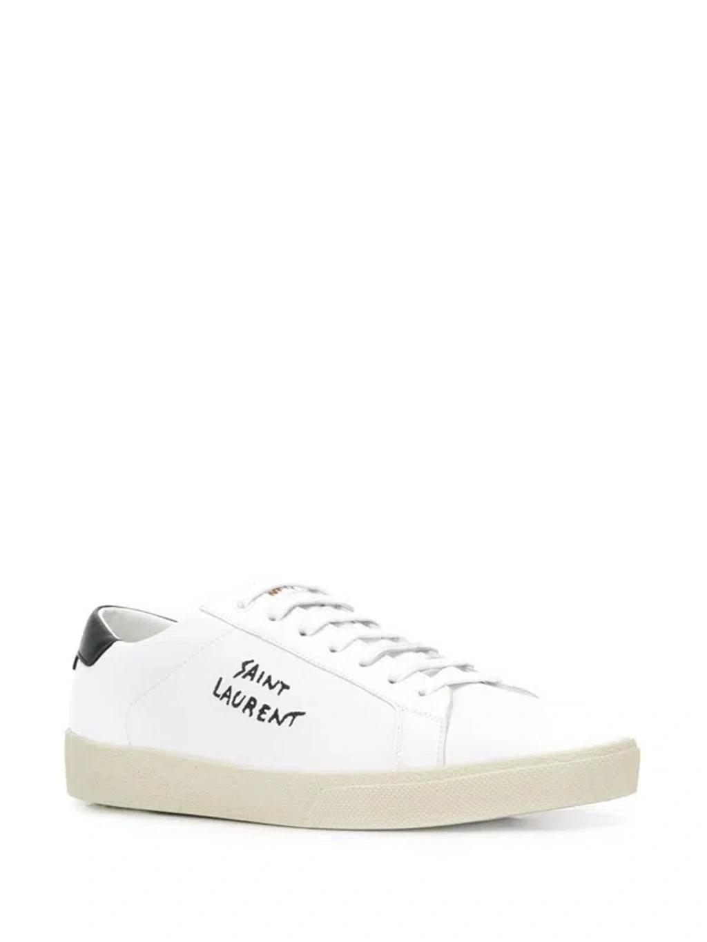 Logo-embroidered Low-top Sneakers In White Product Image