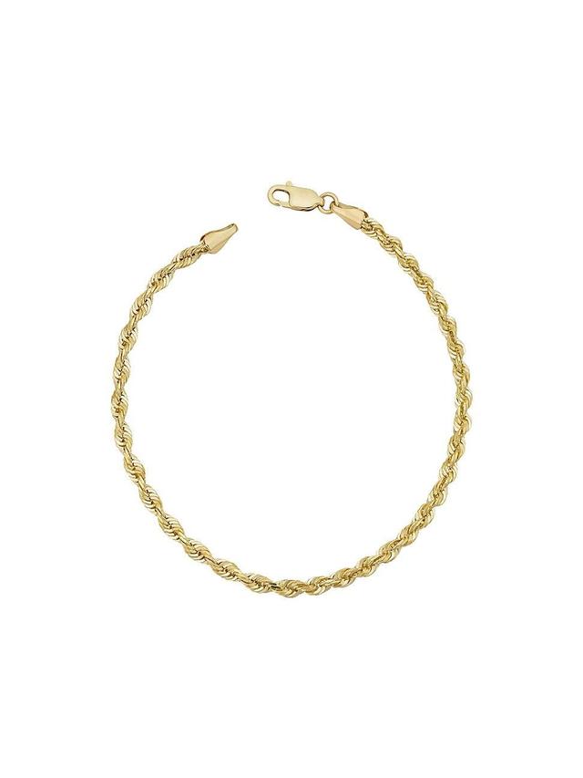 Mens 14K Yellow Solid Gold Titan Rope Chain Bracelet Product Image