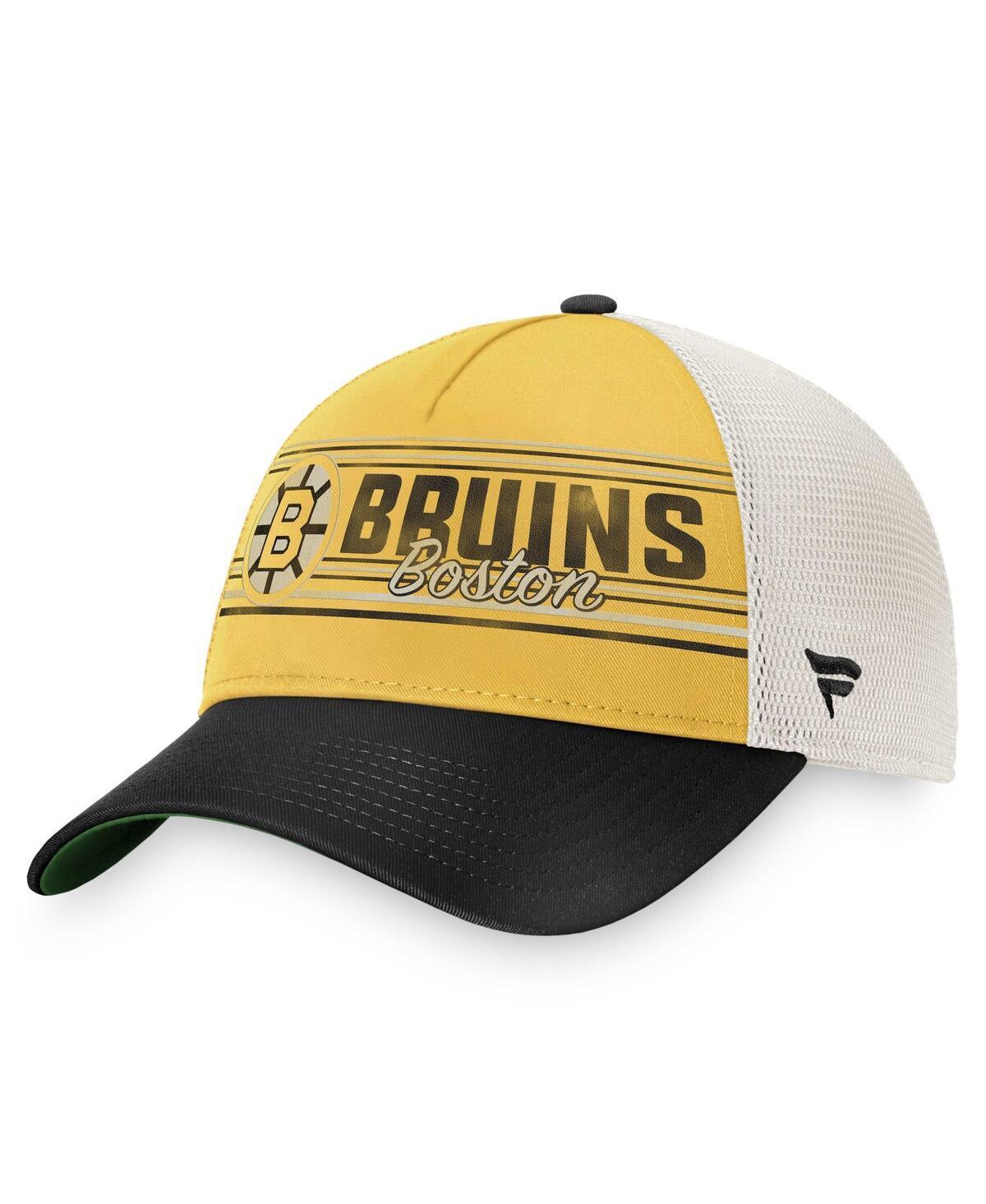 Mens Fanatics Branded /Black Boston Bruins True Classic Retro Trucker Snapback Hat Product Image