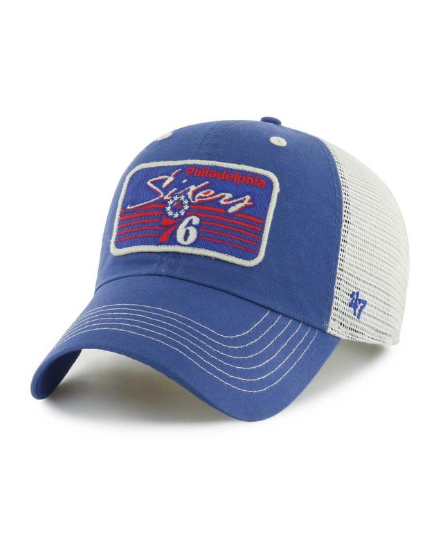 Mens 47 Brand Royal Philadelphia 76ers Five Point Patch Clean Up Adjustable Hat Product Image