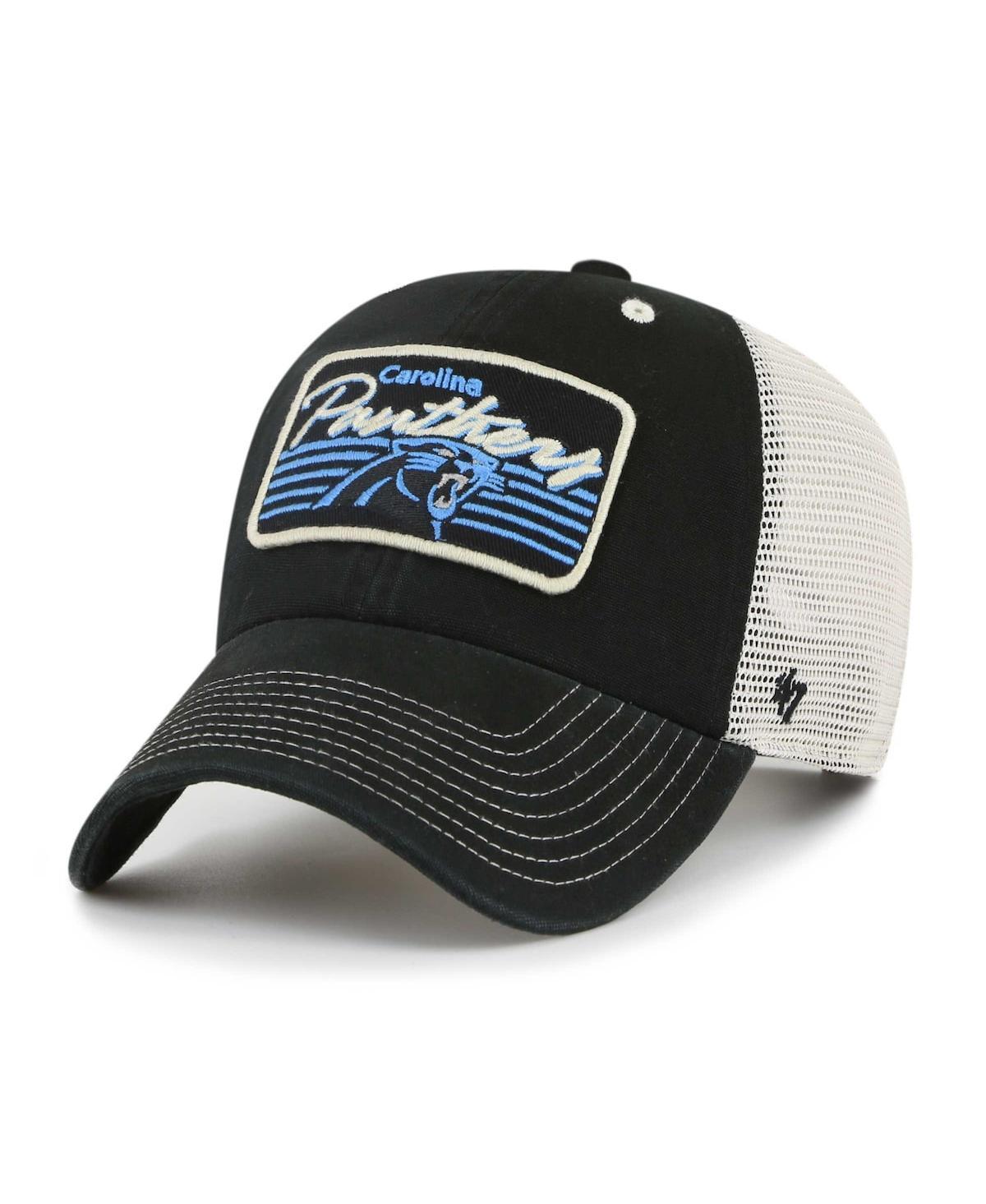 Mens 47 Brand Black Distressed Carolina Panthers Five Point Trucker Clean Up Adjustable Hat - Black Product Image