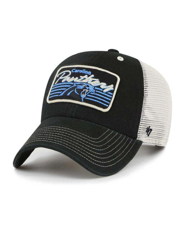 Mens 47 Brand Black Distressed Carolina Panthers Five Point Trucker Clean Up Adjustable Hat - Black Product Image