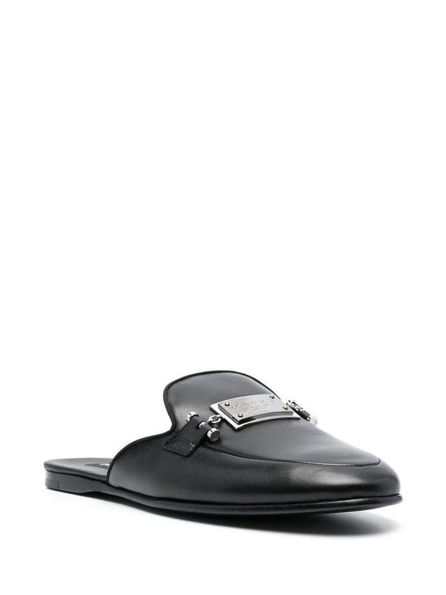 Logo-plaque Loafers In Black Product Image