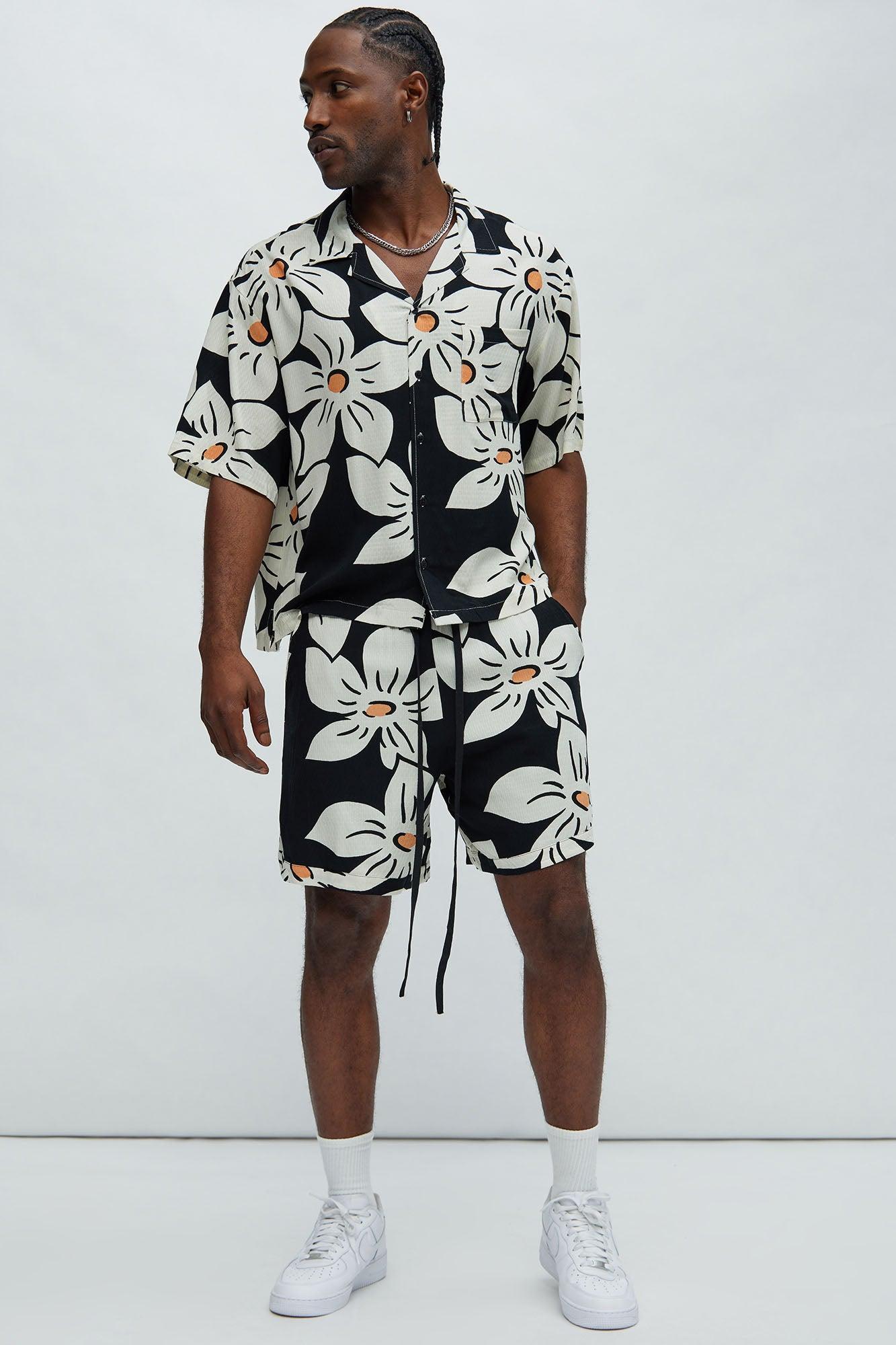 Malaysia Floral Warmup Shorts - Black/combo Product Image