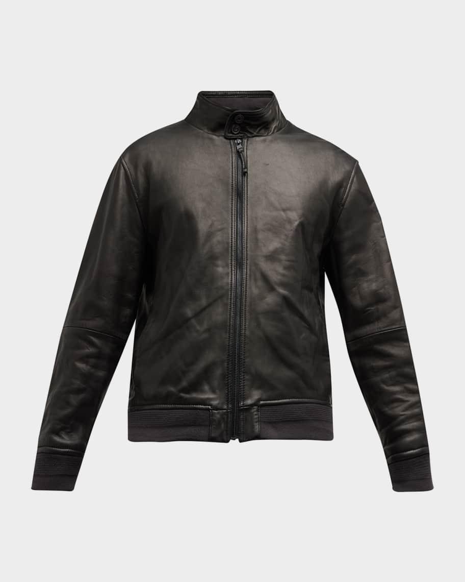 Men's Harrington Leather Bomber Jacket Product Image