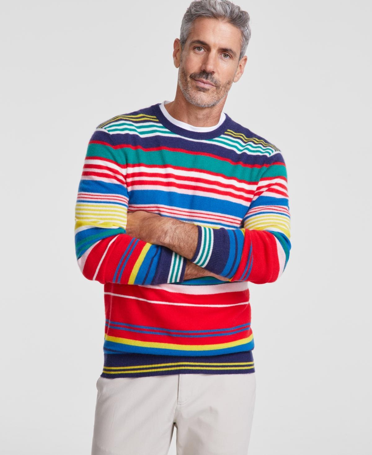 Club Room Mens Printed Stripe Cashmere Crewneck Sweater, Created for Macys Product Image